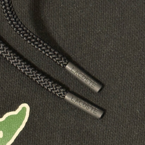 Men’s Lacoste Medium Black Hoodie with Crocodile and Logo - Picture 5 of 6